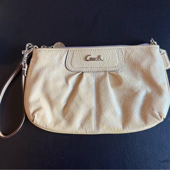 Coach Handbags - Coach Leather Wristlet – Classic Beige